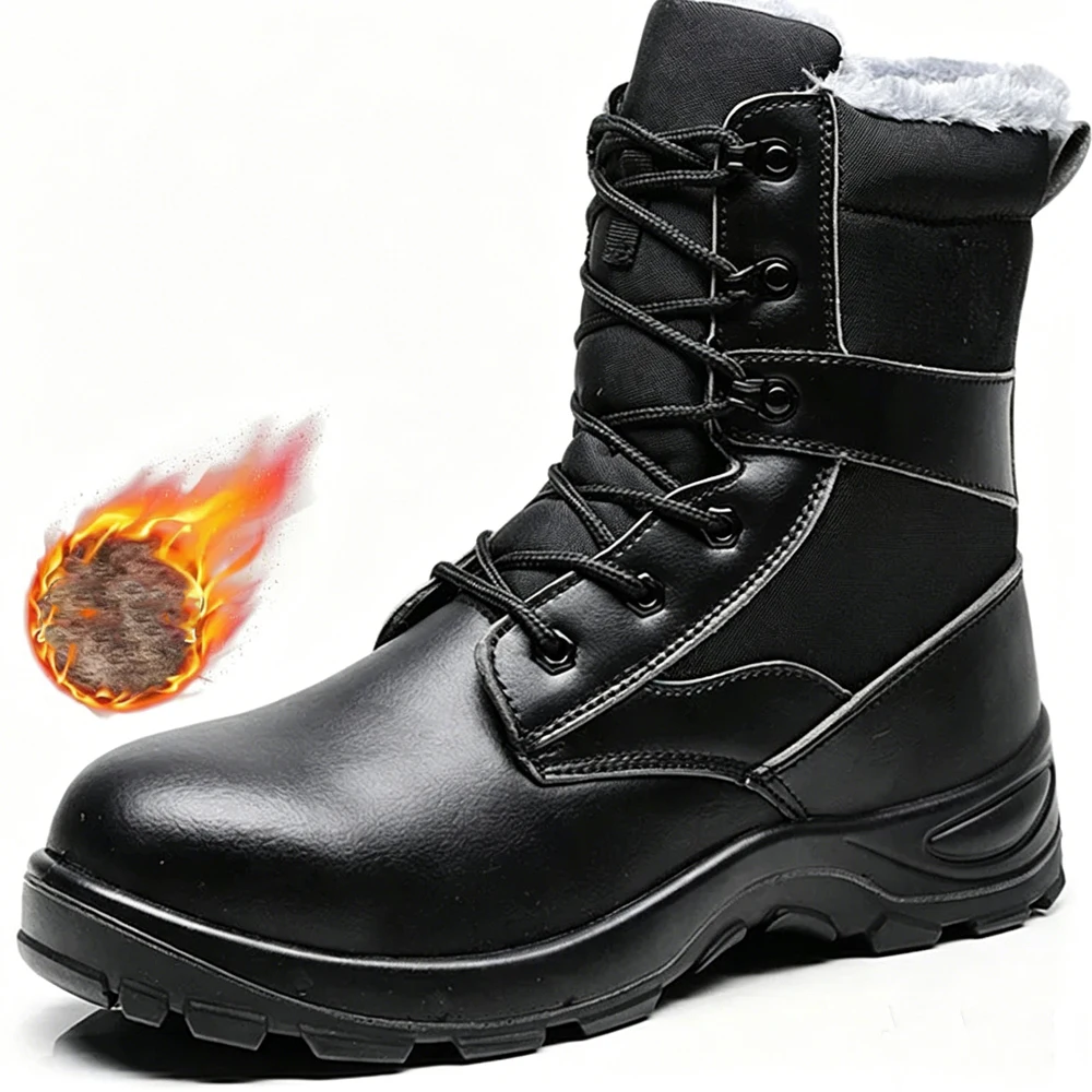 Waterproof Men Work Boots Puncture-Proof Safety Shoes Men Steel Toe Boots Indestructible Shoes Anti Scald Welding Boots Non-slip