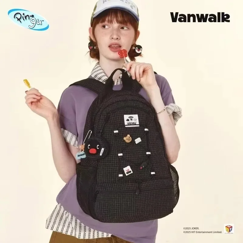 ใหม่ Vanwalk Pingu Penguin กระเป๋านักเรียนขนาดใหญ่กระเป๋านักเรียน Pingu กระเป๋าเป้สะพายหลัง Penguin รุ่น Back To School Season ของขวัญ