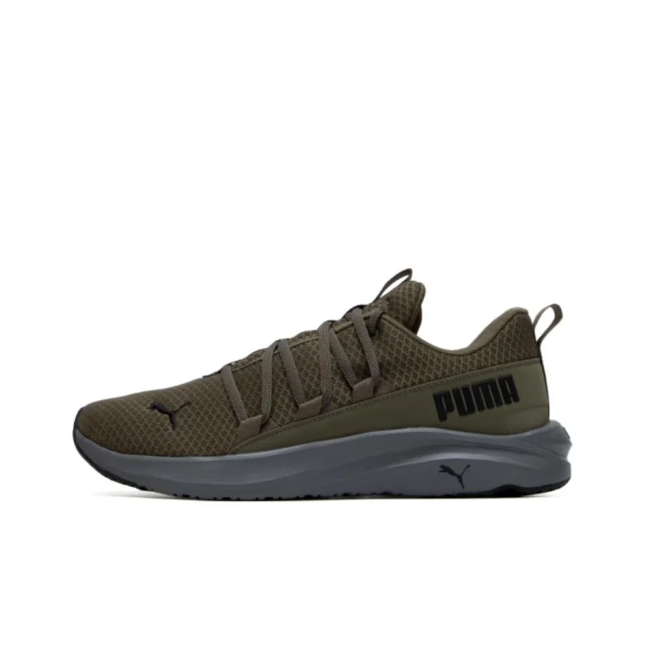 PUMA Softride Mesh Cushioning Slip Resistant Abrasion Resistant Low top Running Shoes Men's Green Black 377671-13