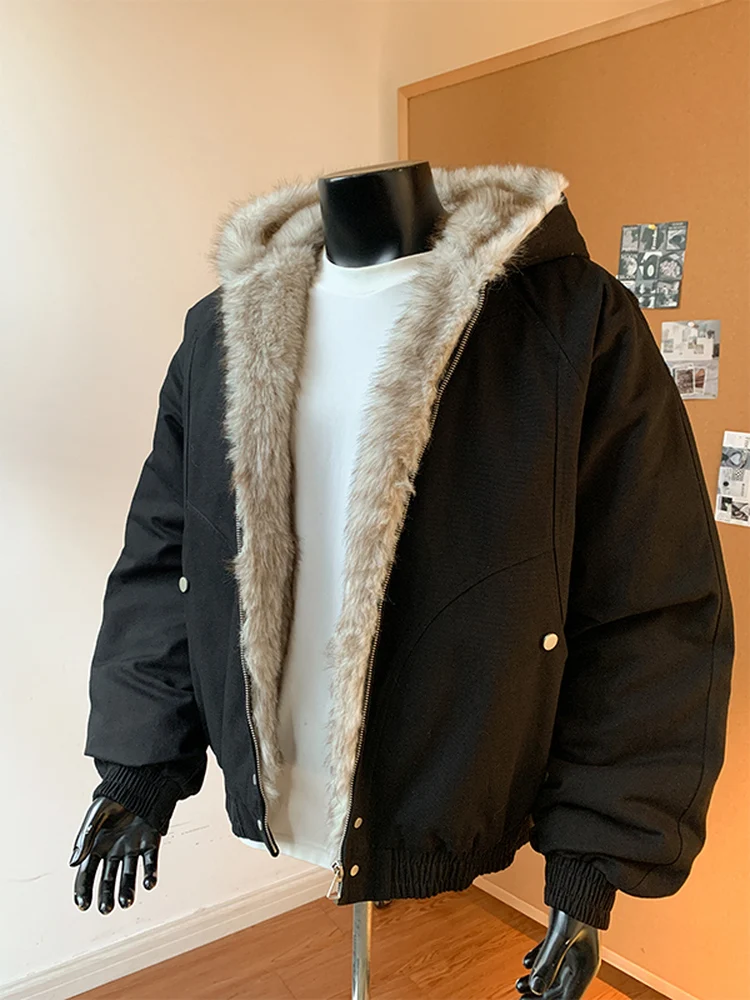 معطف رجالي من Cleanfit بغطاء للرأس من القطن مع ياقة من الفرو ملابس خارجية غير رسمية شتوية دافئة ملابس خارجية كلاسيكية أمريكية #2