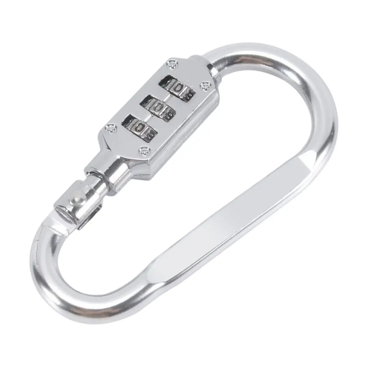FTGT-with combination padlock 3 digits numbers padlock carabiners silver