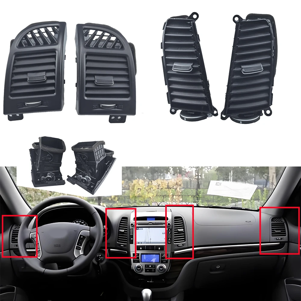 

yaocaiss-2Front row 2/4pcs For Hyundai Santa fe 2006-2012 Dashboard air conditioning vent interior AC panel air condition grille