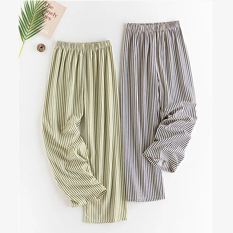 Straight Striped Pajama Pants New Spring Autumn Home Wear Trousers Casual Korean Sleepwear Pyjamas Pant Women Pantalones