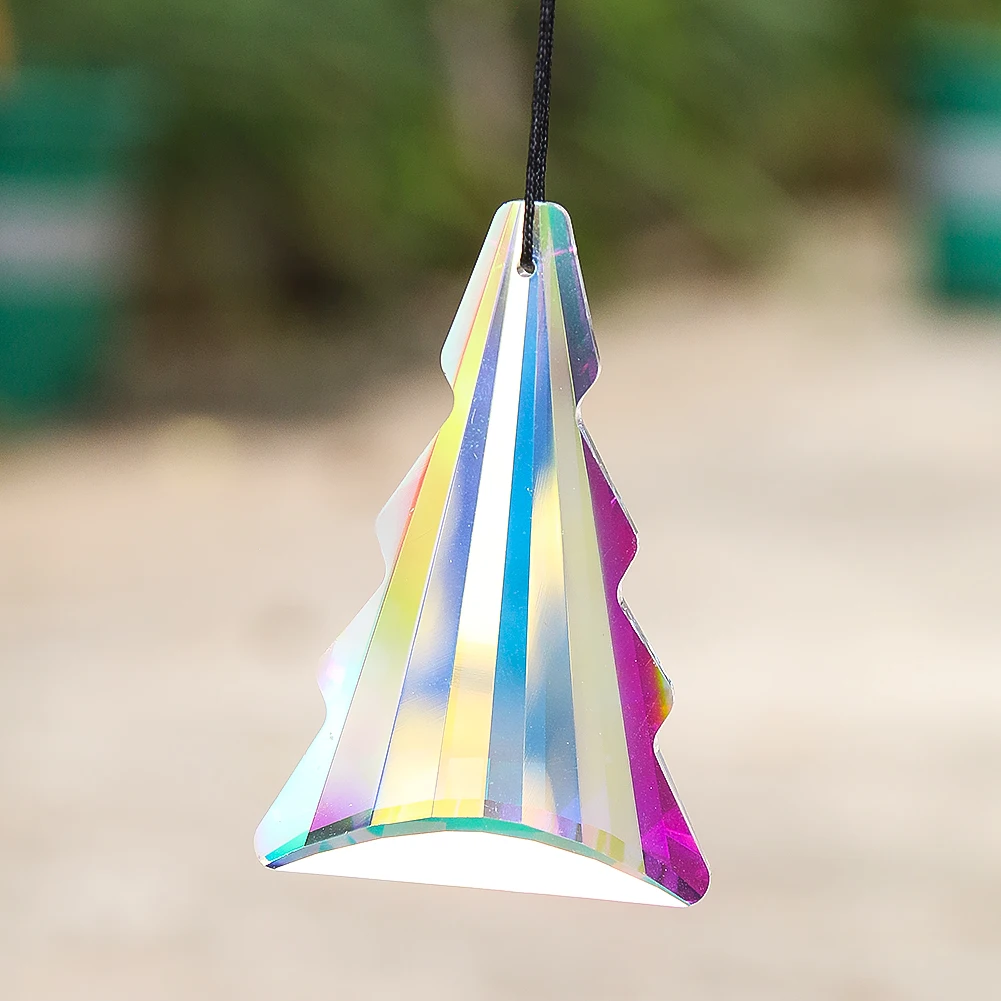 Muy Bien Aurora Suncatcher Crystal Christmas Tree Prism for Photo Shinning Refraction Hanging Crystal Chandelier Lamp Pendant