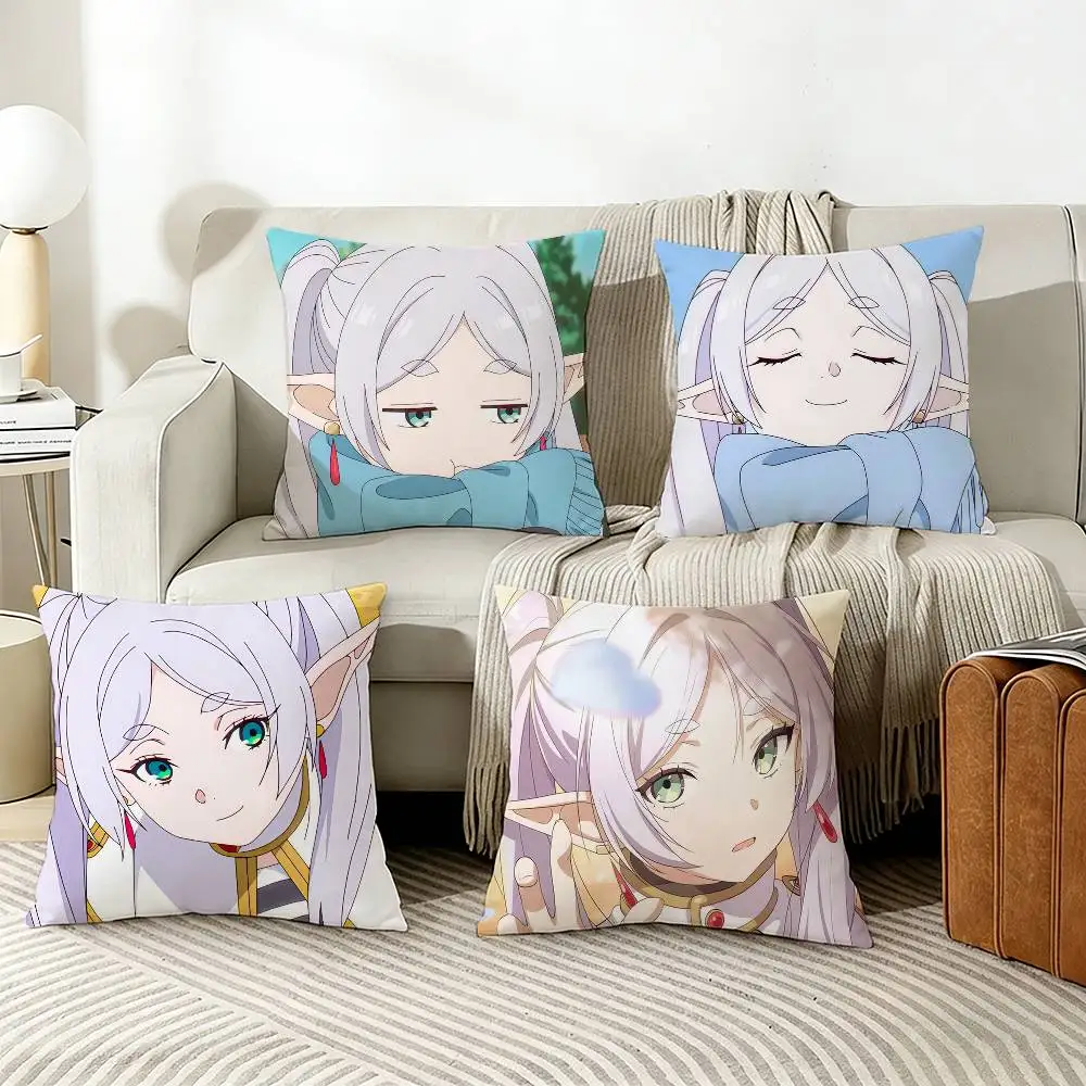 

Frieren Anime Beyond Journeys End Pillow Case Living Room Sofa Cushion Cover Suitable For Home Bedroom Room Decoration