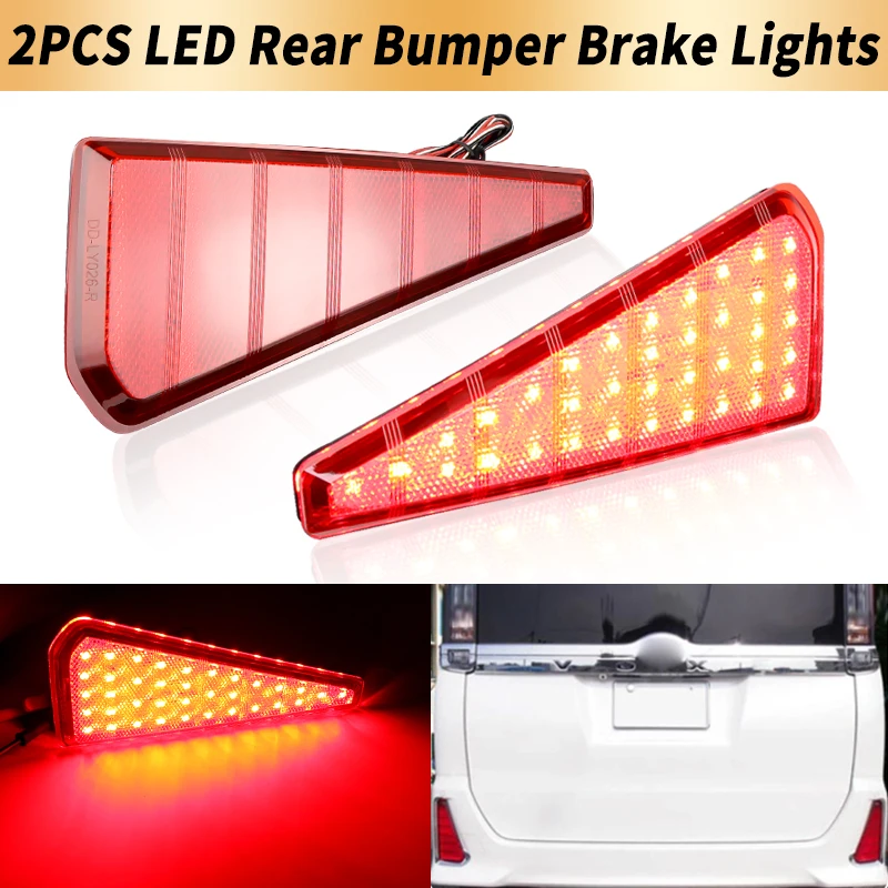 2PCS LED Rear Bumper Reflector Brake Lights Canbus For Toyota NOAH VOXY 80 Series Tail Stop Warning Fog Lamps Car Accessories