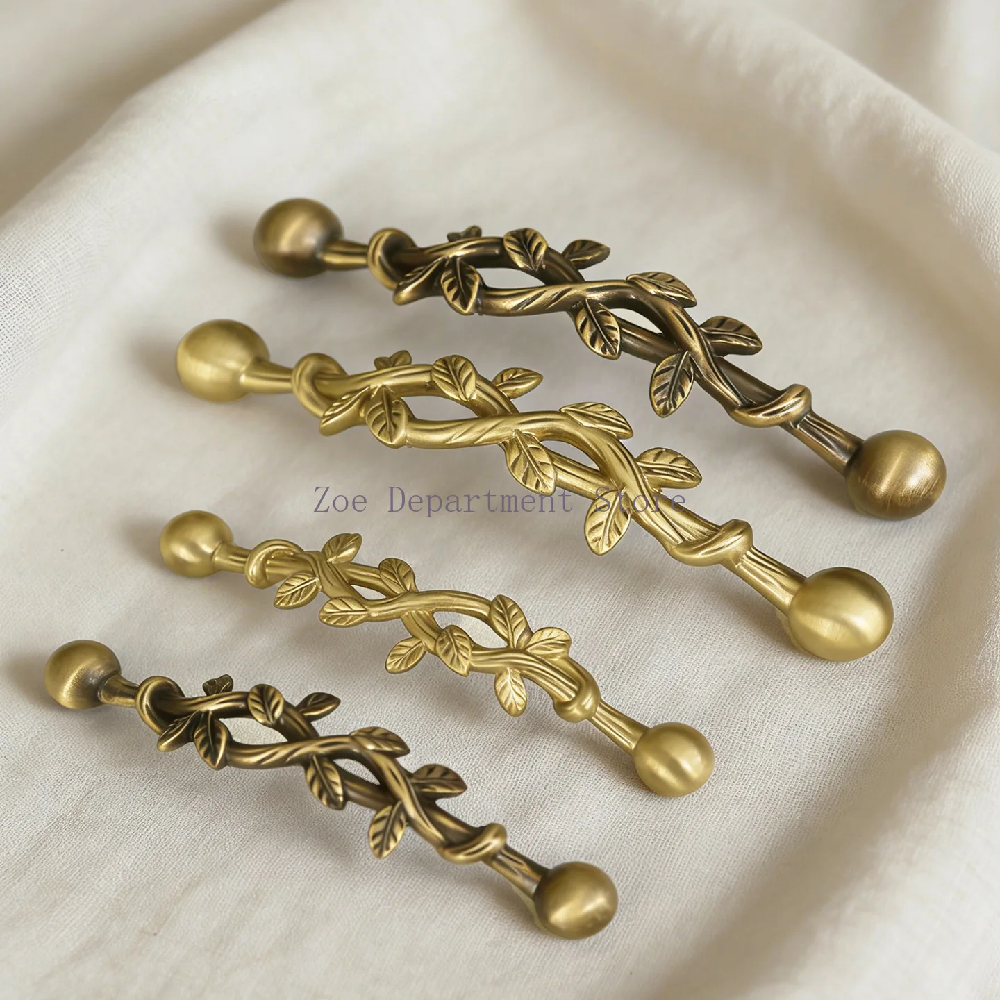 American retro vine brass handle drawer cabinet wardrobe door handle creative branch handle