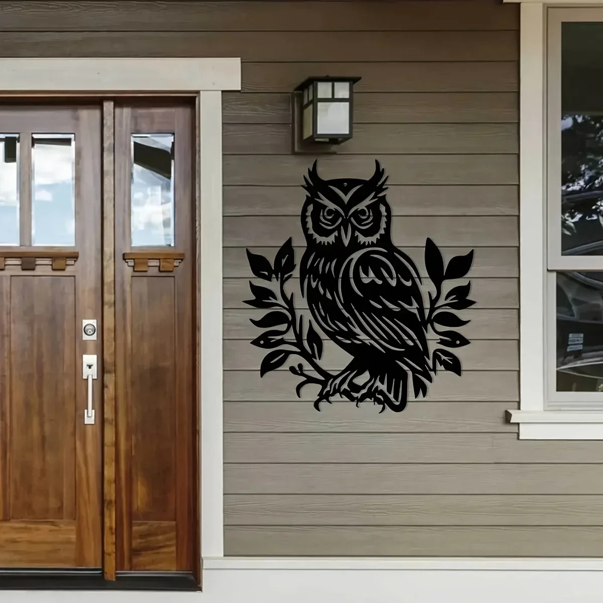 CIFBUY Metal Owl Wall Decor, 2D Flat Laser Cut Iron Craft Art Ornament, Powder-Coated Rustproof