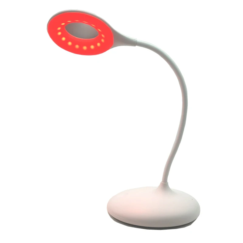 620nm Red Cordless Table Lamp with Standing Dimmable 3 Brightness Levels White Desk Led Light No Blue Reading Migraine Relieve