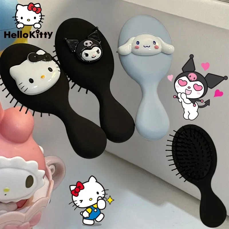 Hello Kitty-Peignes à coussin d'air à dents larges pour femmes, brosse à cheveux, peigne de massage du cuir chevelu, salon de coiffure, outil de bricolage, maison, évider, mignon