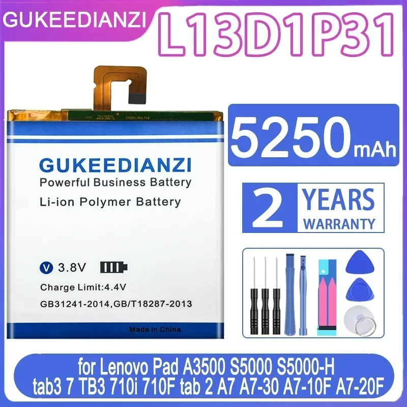 

L13D1P31 Аккумулятор 5250 мАч для Lenovo Pad A3500 S5000 S5000-H Tab 3 Tab3 7 TB3 710i 710F Tab2 Tab 2 A7 A7-30 A7-10F A7-20F Bateria