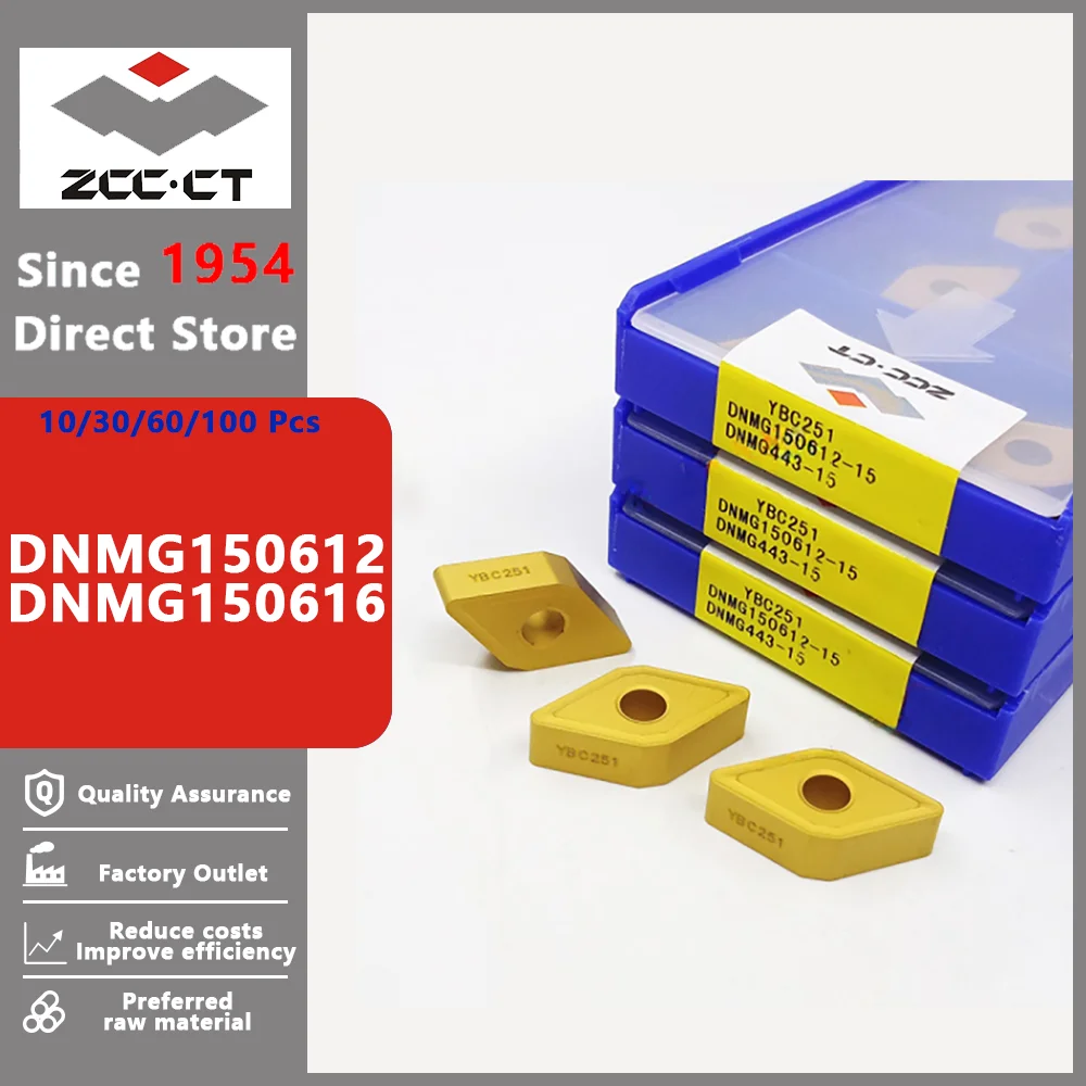 ZCCCT DNMG150612 DNMG150616 DNMG Finishing Medium Roughing Turning Carbide Inserts Cutting Tool CNC Tools Lathe Cutter Tool