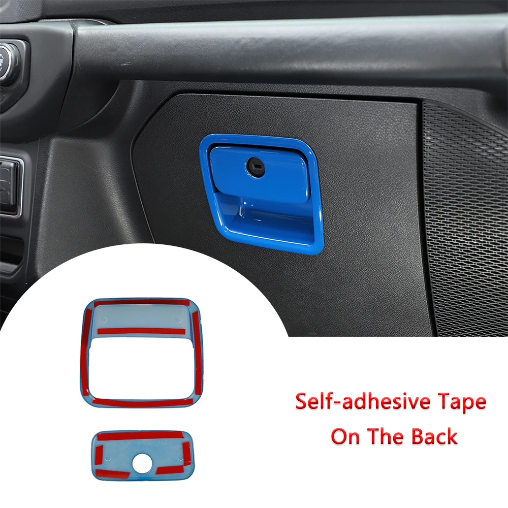 Copilot Storage Box Grab Handle Decoration Cover Trim for Jeep Wrangler JL JT 2018-2023 Glove Box Stickers Interior Accessories