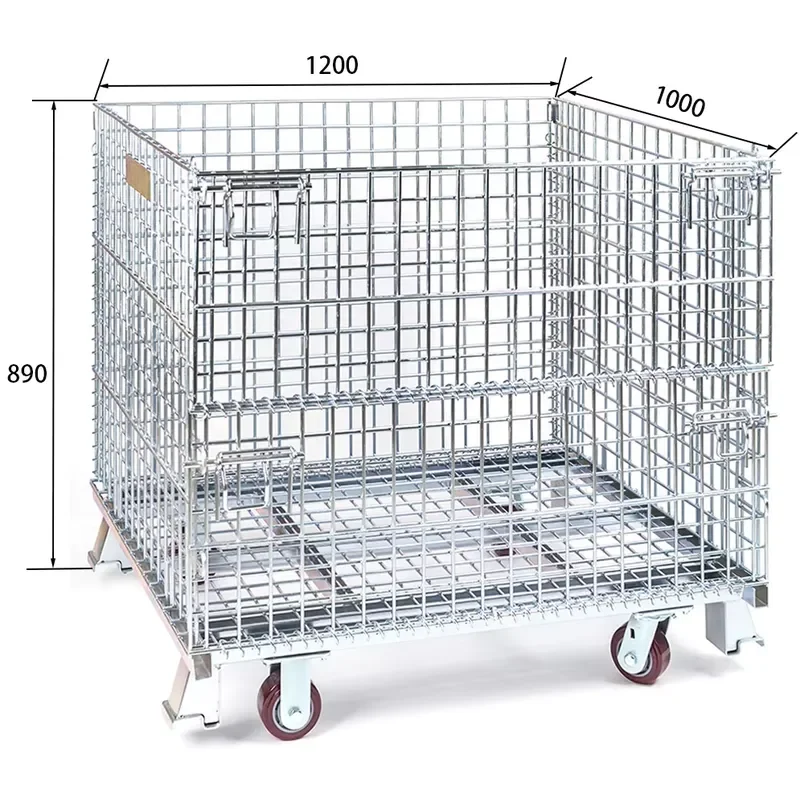 Industrial Mobile Cage With Rubber Wheel Casters for Quiet Operation
