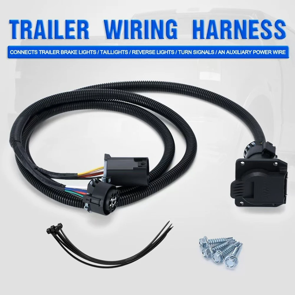 7 Pin Trailer Wiring Harness Extension 7.5FT 7 Way Connector With Spring Loaded Cover For For Nissan For Toyota For GMC For Chev
