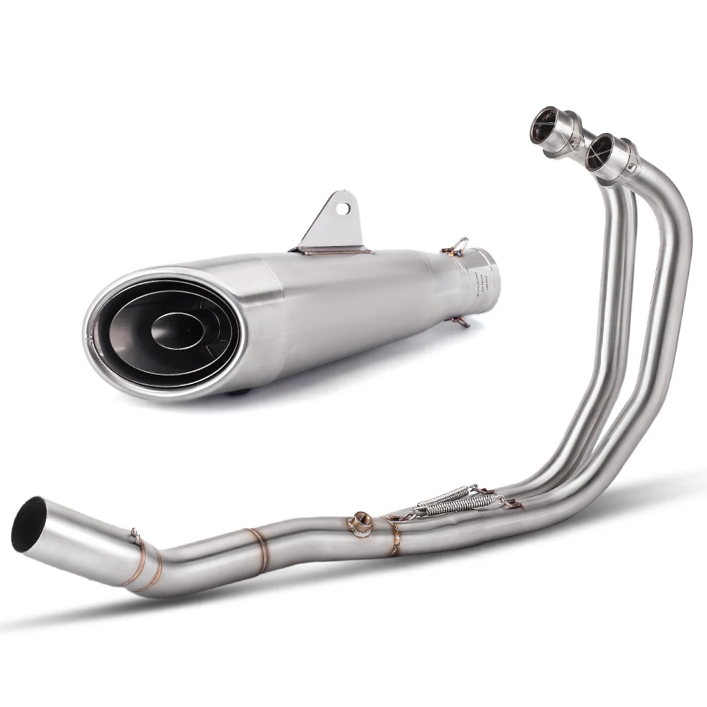 For Yamaha YZF R3 R25 MT03 2015-2024 Full Moto Exhaust System Stainless Three Layer Muffler Front Link Pipe Performance Upgrade