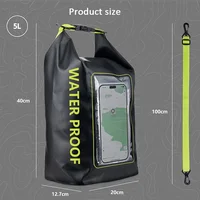 2L/5L Waterproof Dry Bag Touch Screen Swimming Waterproof PVC Bag Rafting Floating Outdoor Sport Bag Surfboard Kayak Storage Bag 3