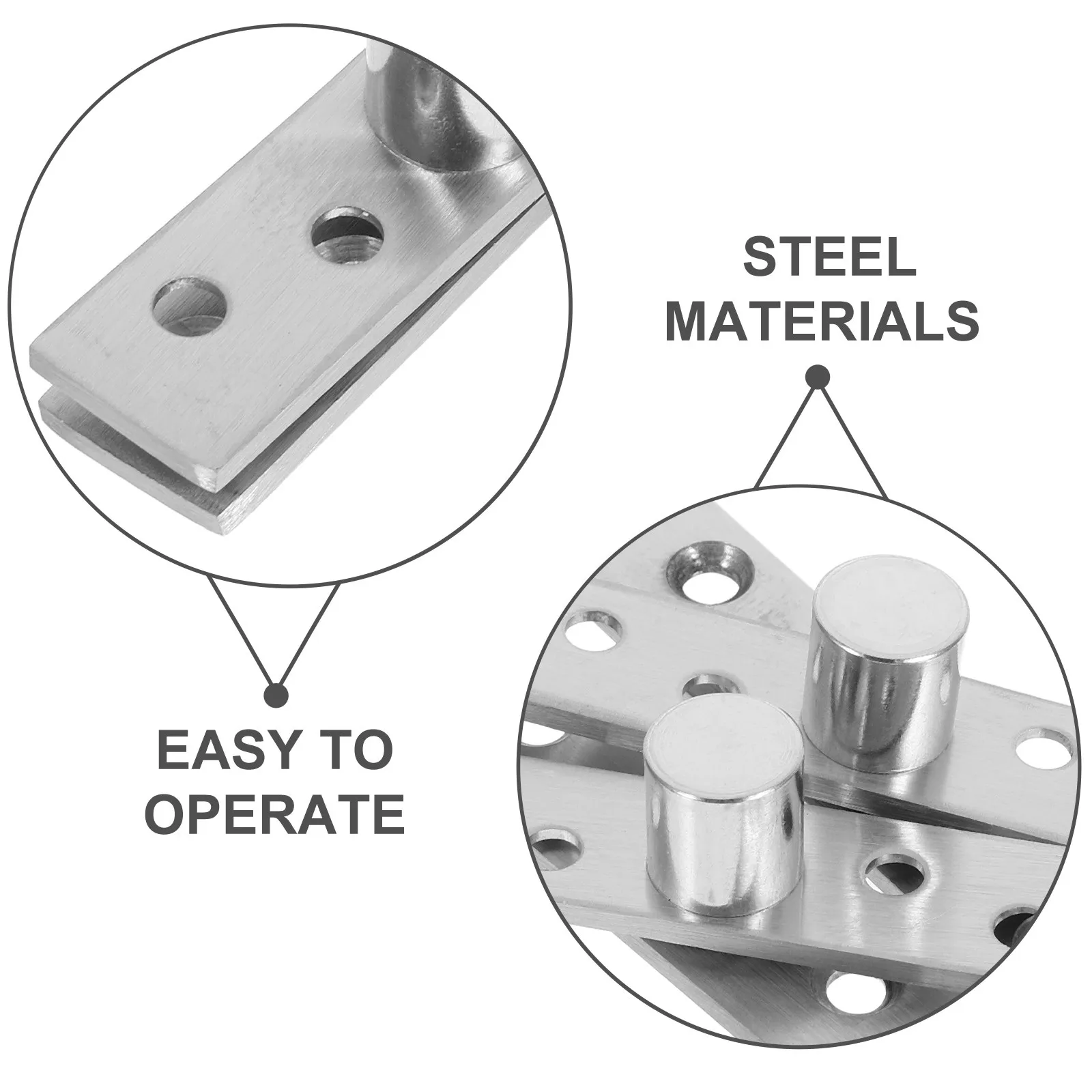 2Pcs Stainless Steel Invisible Pivot Hinges 360 Degree Rotating Hidden Door Concealed Cabinet Pivot Hardware Stable Silent