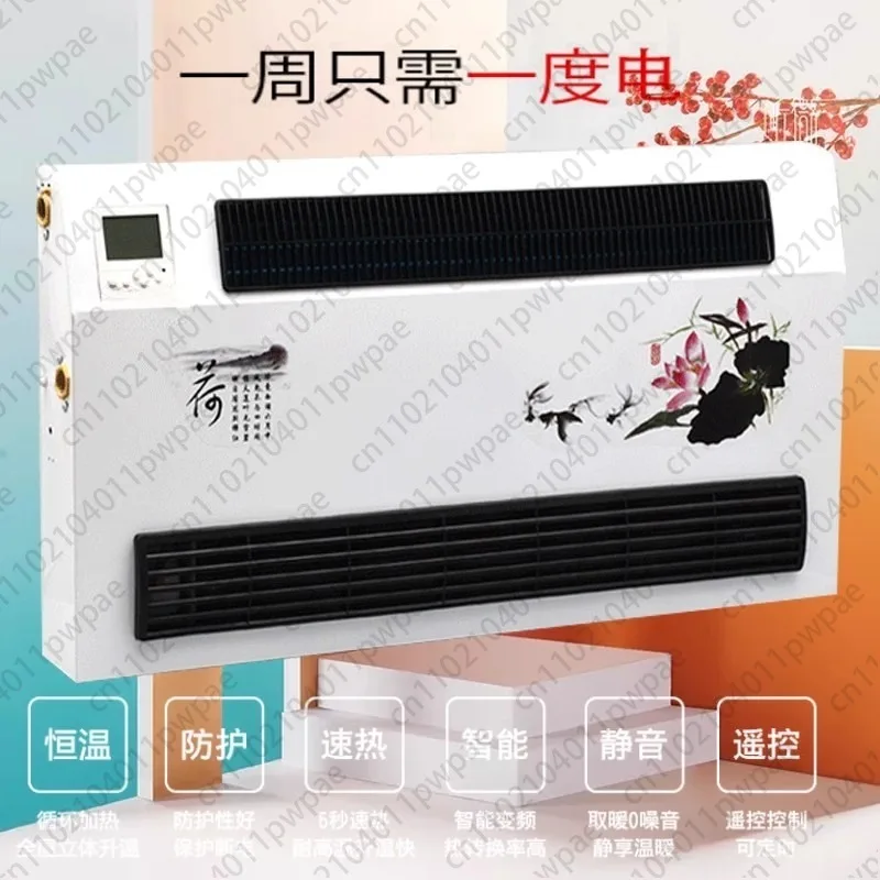 Radiador de bobina de ventilador de aire acondicionado de agua montado en la pared para conversión de carbón a gas y uso de calefacción y refrigeración eléctrica