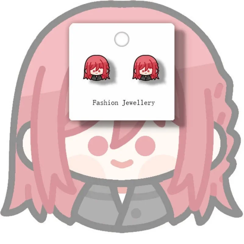 女性と女の子のためのisagi yoichiアニメイヤリングブルーロック耳スタッド、エレガントなジュエリーアクセサリー、面白いギフト、かわいい、ファッション、2個、ペア