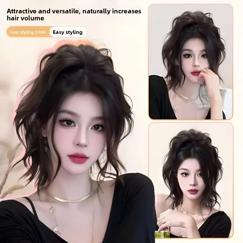 12Inch Short Wavy Synthetic Claw Clip Ponytail Hair Extensions Heat Resistant Hair Ponytail With Grab Clips For Women Daily Use