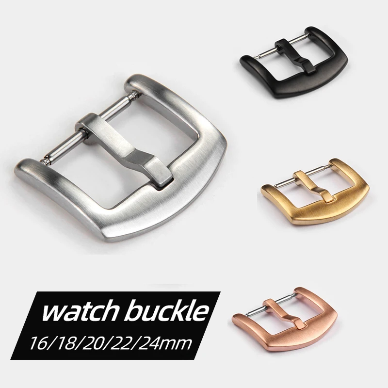 Matte Buckles matte Finish Clasp 16mm 18mm 20mm 22mm 24mm Metal Watch Band Buckle Universal Watch Strap Stainless Steel Clasp