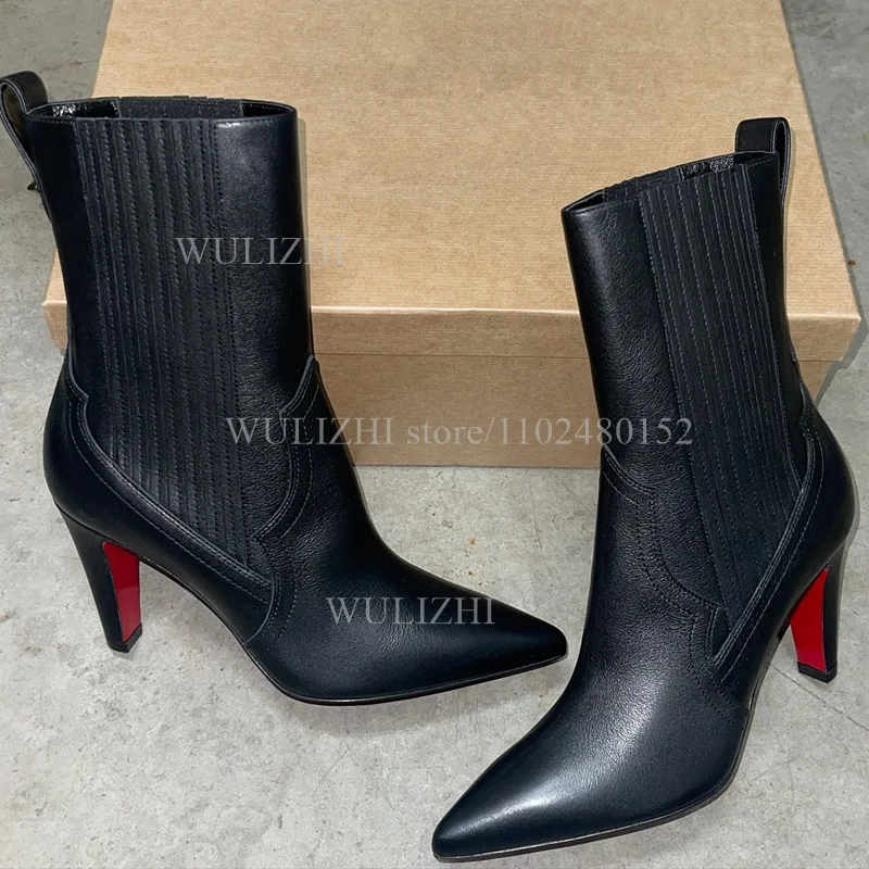 Corduroy Black Light Brown Kitten Heels Boots Calf Women Casual Rear Zipper Pointed Booties Winter Matte Genuine Leather Shoes