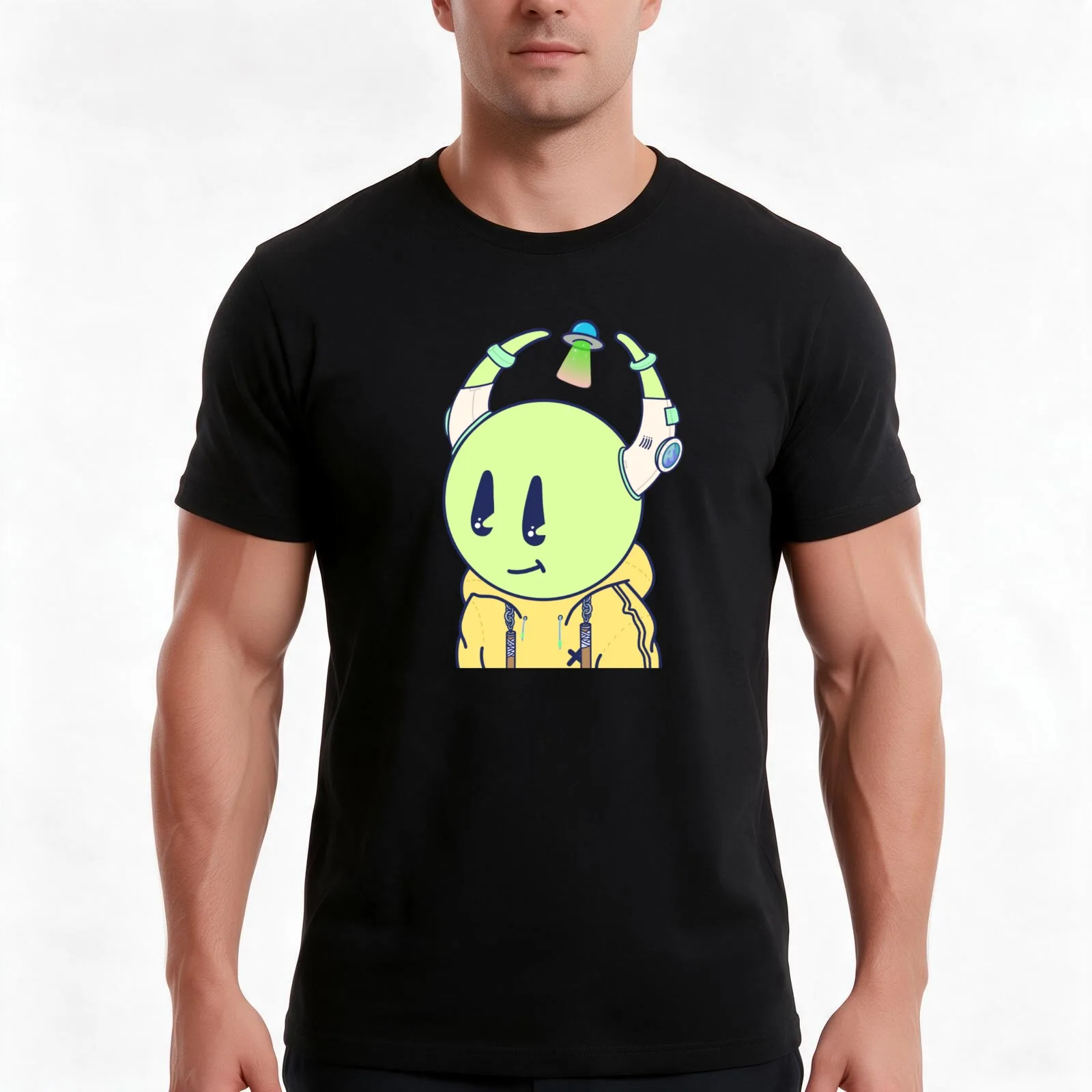 Quirk Art T-Shirt, Summer Casual Cotton Tee, Oversized Streetwear Tops, Vintage Graphic Print, Loose Fit Short Sleeve