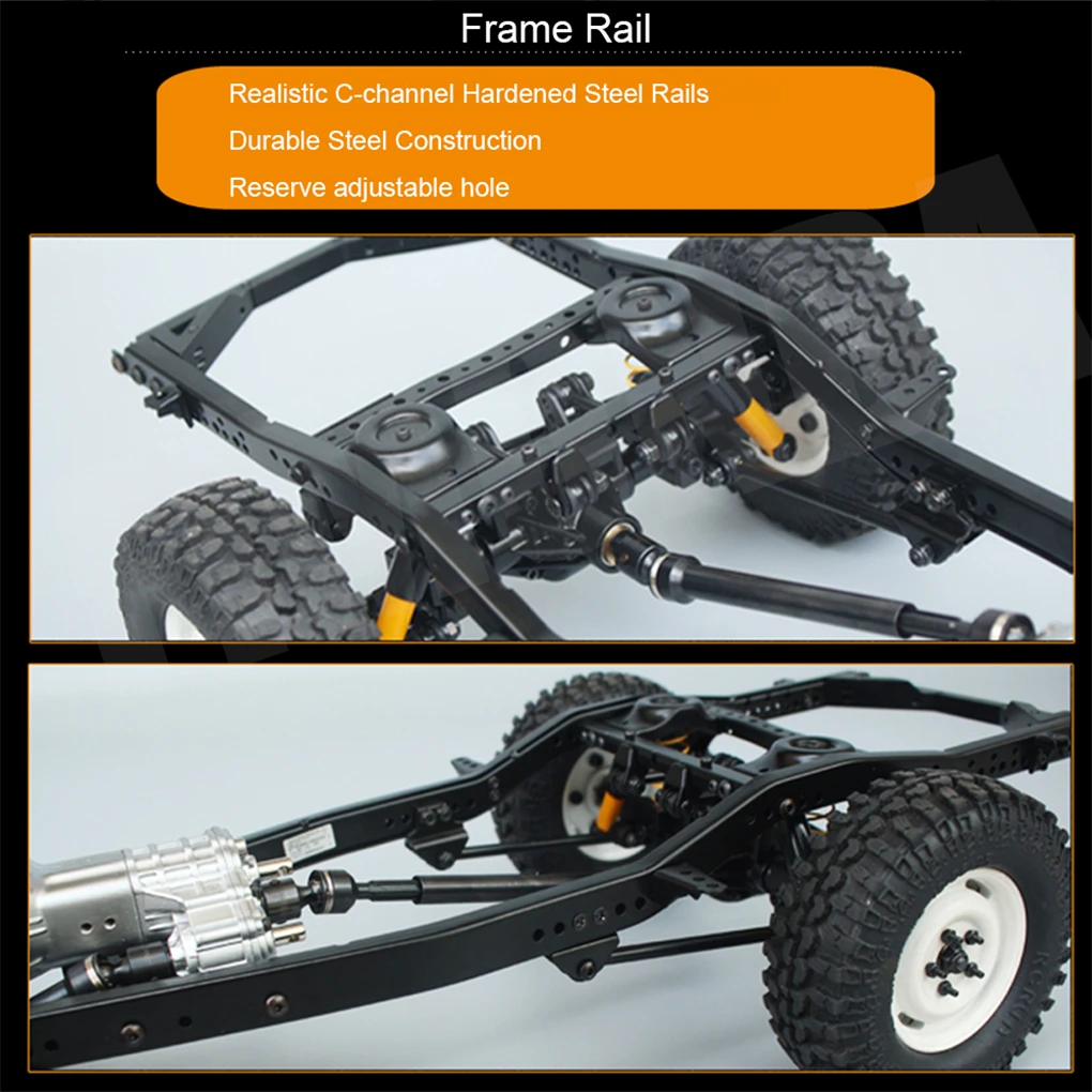 LC80 1/10 Metal Chassis Frame Builders Kit Adjustable Wheelbase Realism Scale for RUN-80 RC Rock Crawler Off-Road Truck