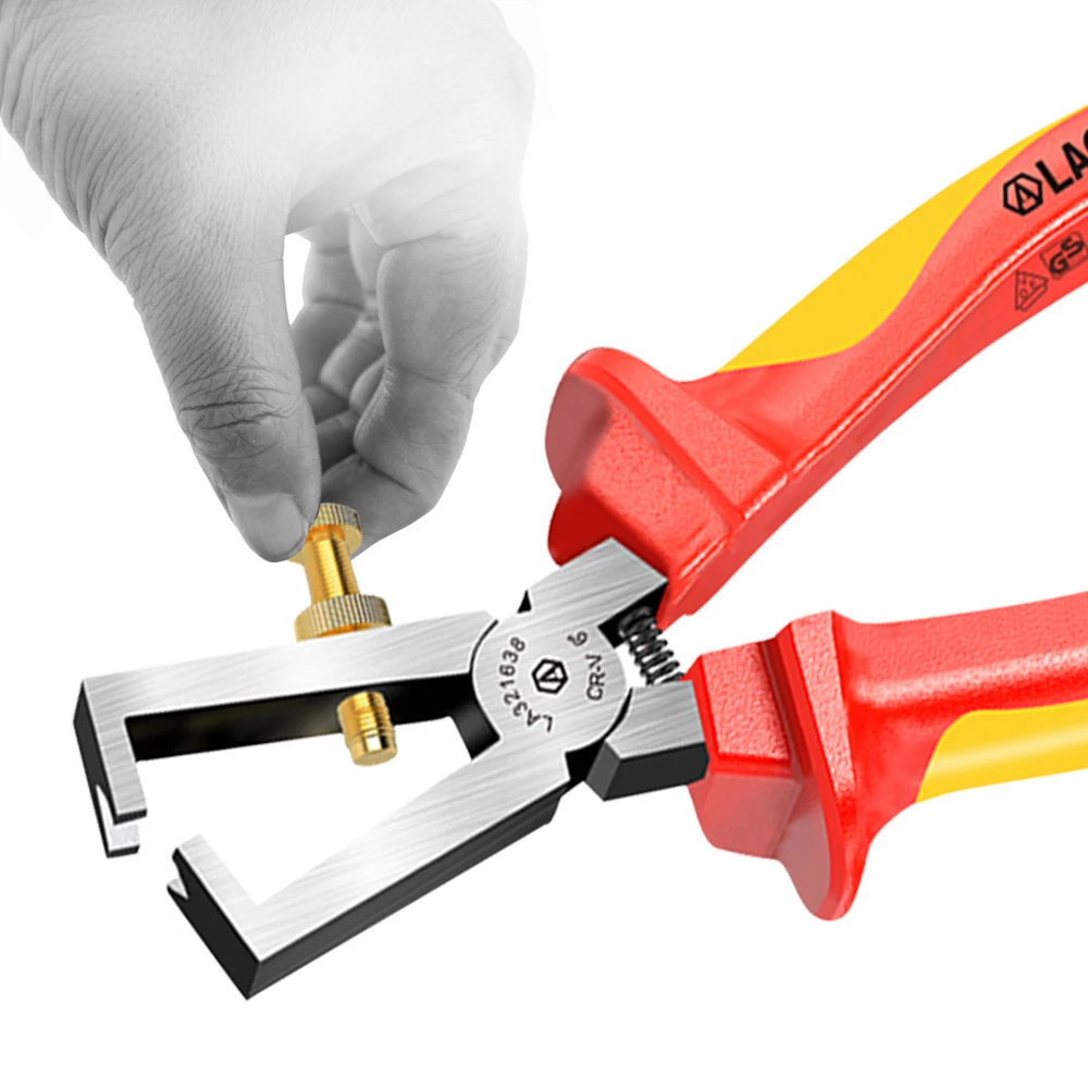 LAOA VDE Wire Stripper 6 Inch Flat Nose Pliers 1000V Insulated High Temperature High Pressure Resistance