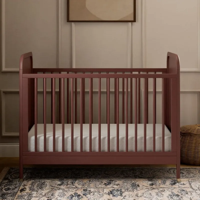 3-in-1 Convertible Crib in Crimson, GREENGUARD Gold Certified