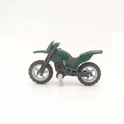 Military Weapons 2pcs MOC Green Crosscountry Motorcycle City Parts Mini Action Figures No Playmobil Building Block Brick Toys