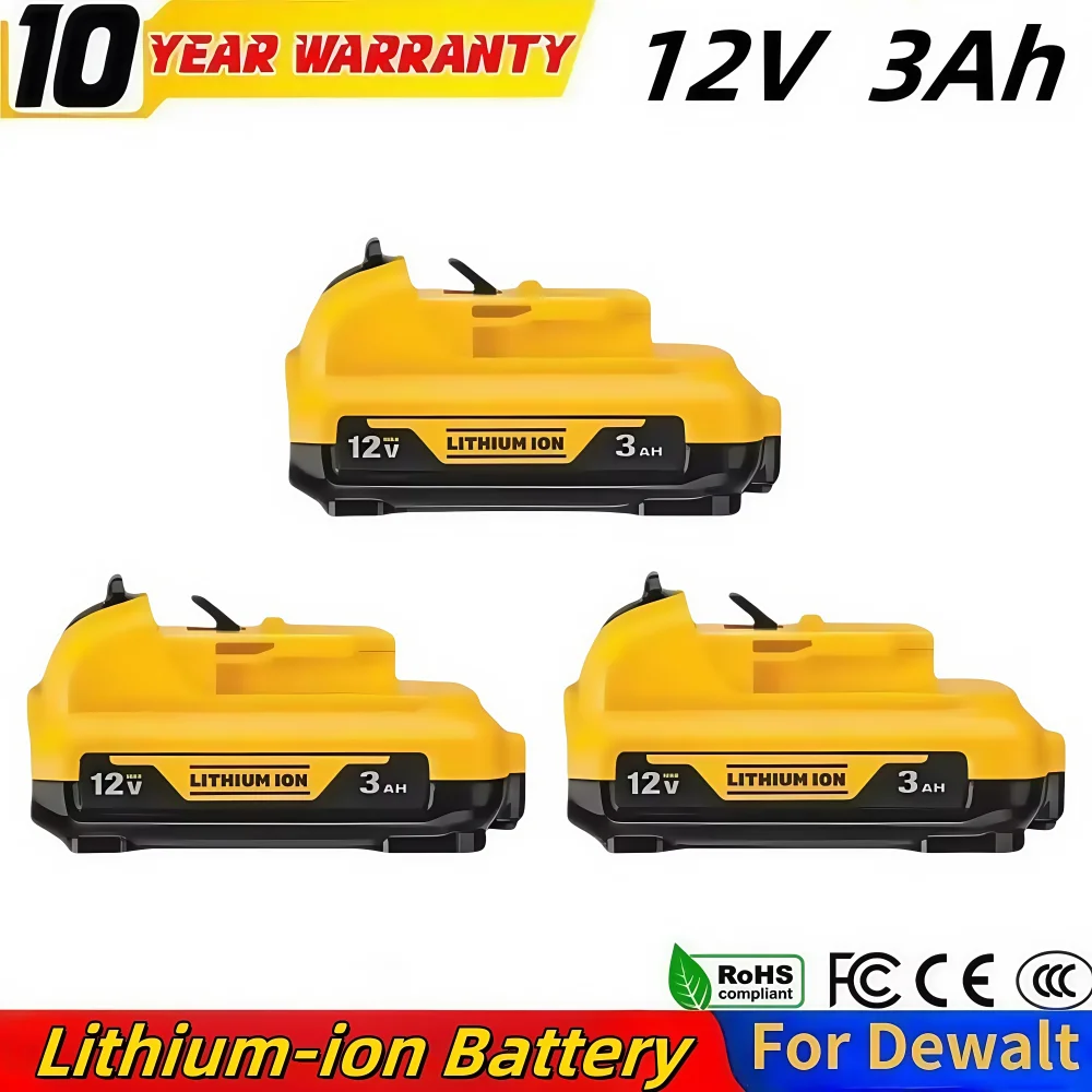

For Dewalt 12V 3000mAH Power Tool Battery, For DCB123 DCB125 DCB124 DCB122 DCD710 DCB120.