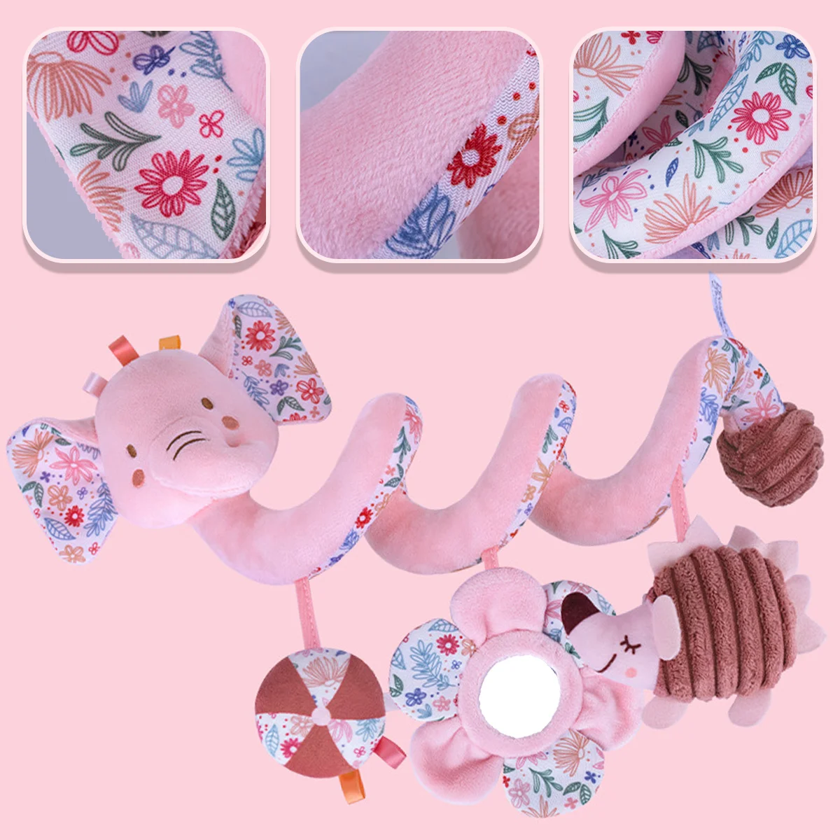 ของเล่นติดรถเข็นเด็กแบบเกลียว ของเล่นสำหรับเด็กทารก - ของเล่นเขย่ามือแบบแขวนสำหรับเตียงเด็ก พร้อมเสียงเขย่า เหมาะสำหรับเป็นของเล่นเสริมพัฒนาการสำหรับเด็กทารก