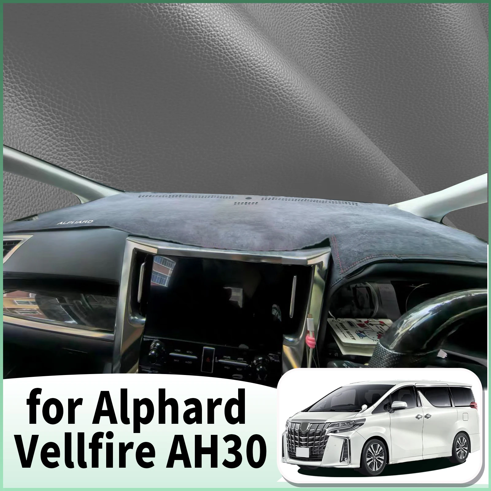 يصلح لتويوتا ألارد Vellfire 30 AH30 2015-2020 RHD Dashmat اكسسوارات غطاء لوحة القيادة وسادة DashMat ظلة السجاد الواقي #1