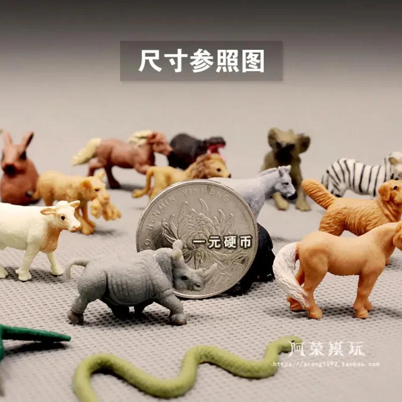 Simulation Wild Animal Action Figure Miniature Model Decoration Lion Elephant Rhinoceros Horse Bear Kangaroo Insect Figurine Toy