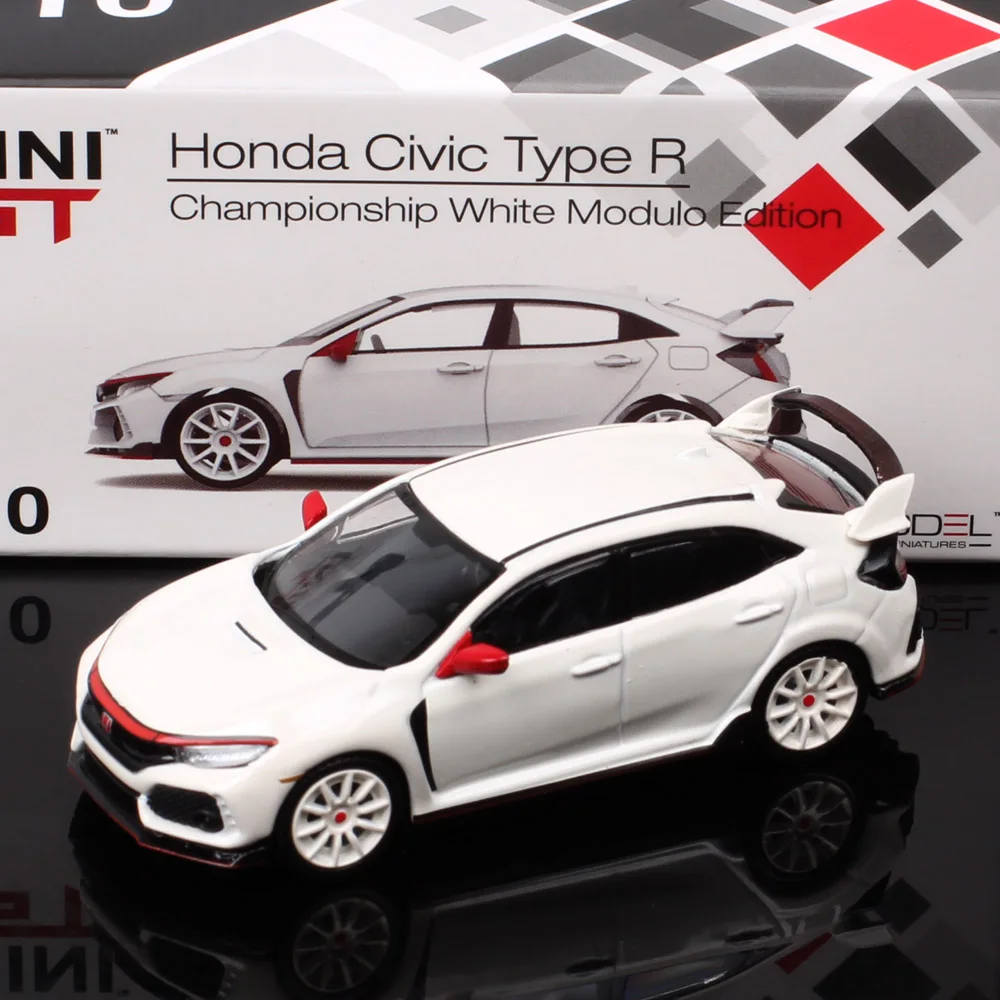 MiniGT 1/64 Scales Honda Civic Type R Championship White Modulo Edition Diecast Car Model Toy Vehicles Collectable 10