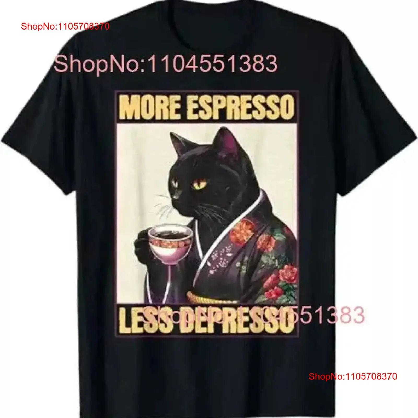 more espresso less depresso kimono cat japanese art T Shirt vintage Washed Stretched designer clothes streetwear