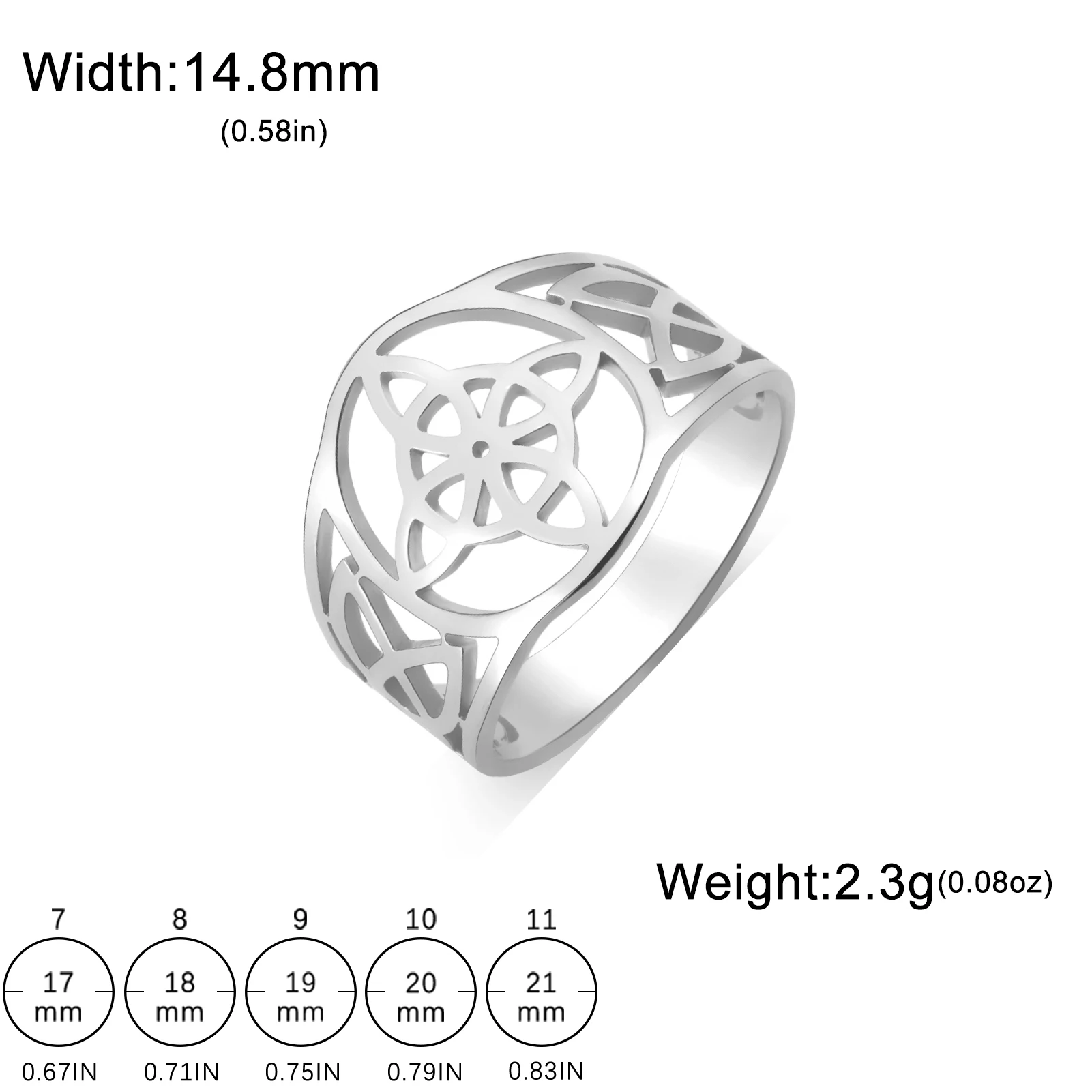 COOLTIME Hexenknoten-Ringe für Damen und Herren, Edelstahl, Vintage-Amulett, Fingerring, Hexerei, Celtics-Knoten-Schmuck, neu in – Detail 9