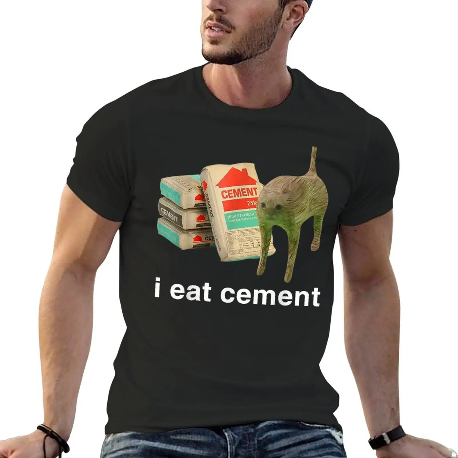 I Eat Cement Cursed Cat Funny Oddly Specific Meme T-Shirt T-Shirt plus size clothes tees custom t shirt t shirt men