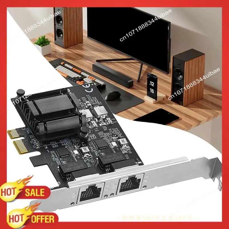 

B47C PCIE до 2-портового 2,5G гигабитной сетевой карты, сервер для настольного компьютера, мягкая маршрутизация, 2500 м, высокоскоростной RJ45 RTL8125BG, черный