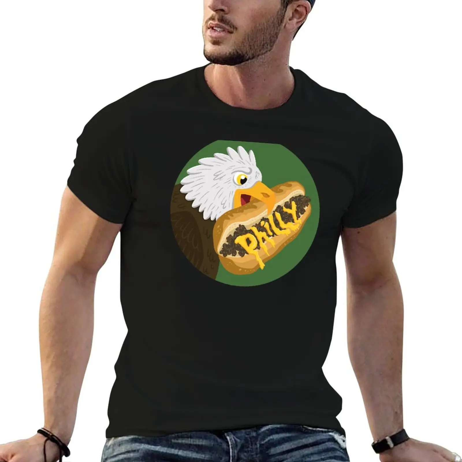 Philly Cheesesteak Eagle T-Shirt custom t shirt new edition plus size clothes plain t shirts men