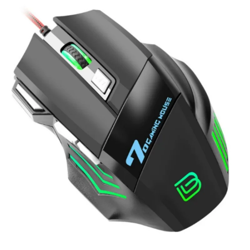 BAJEAL G5 Wired Gaming Mouse RGB Illumination 7D USB Computer Mouse for Esports Programming Games