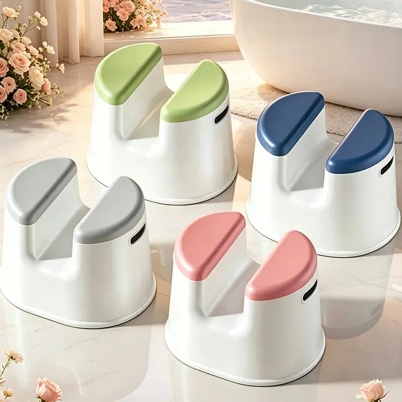 Practical Shower Chair Bath Stool, Portable Non-Slip Foot Stool Bathroom Chairs Safety Bathing Aid Tool for Home Dorm Elderly