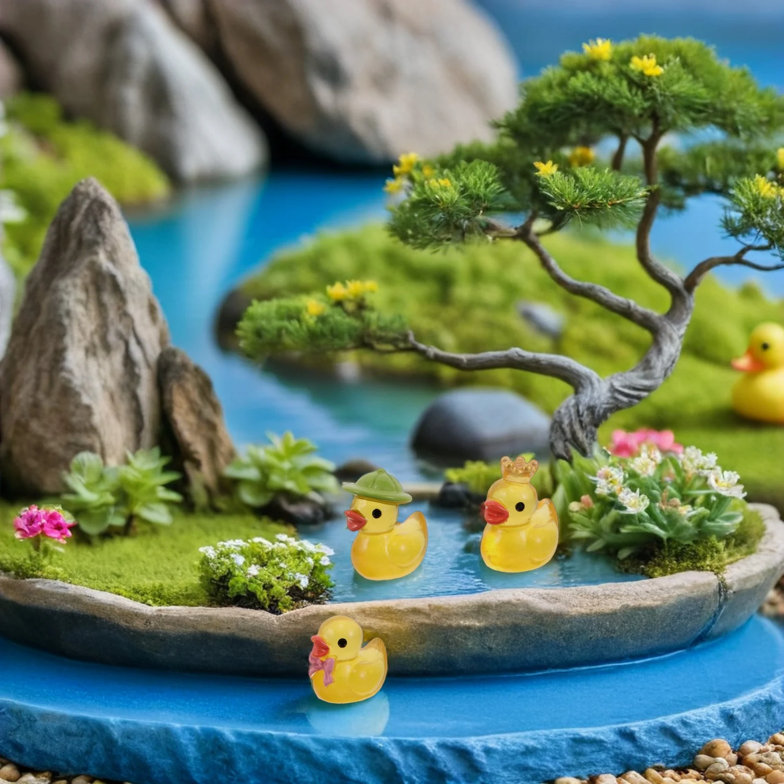

24Pcs Mini Resin Ducks Micro Landscape Decor Realistic Tiny Duck Decorations Fairy Garden Miniature Landscape Accessories Small