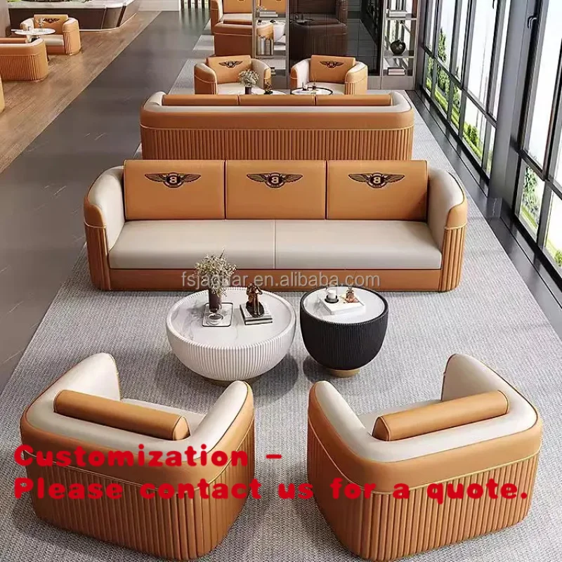 custom.Modern Genuine Leather Sofa Set Home Office Apartment Mall Warehouse Hotel or Living Room Hospital Use