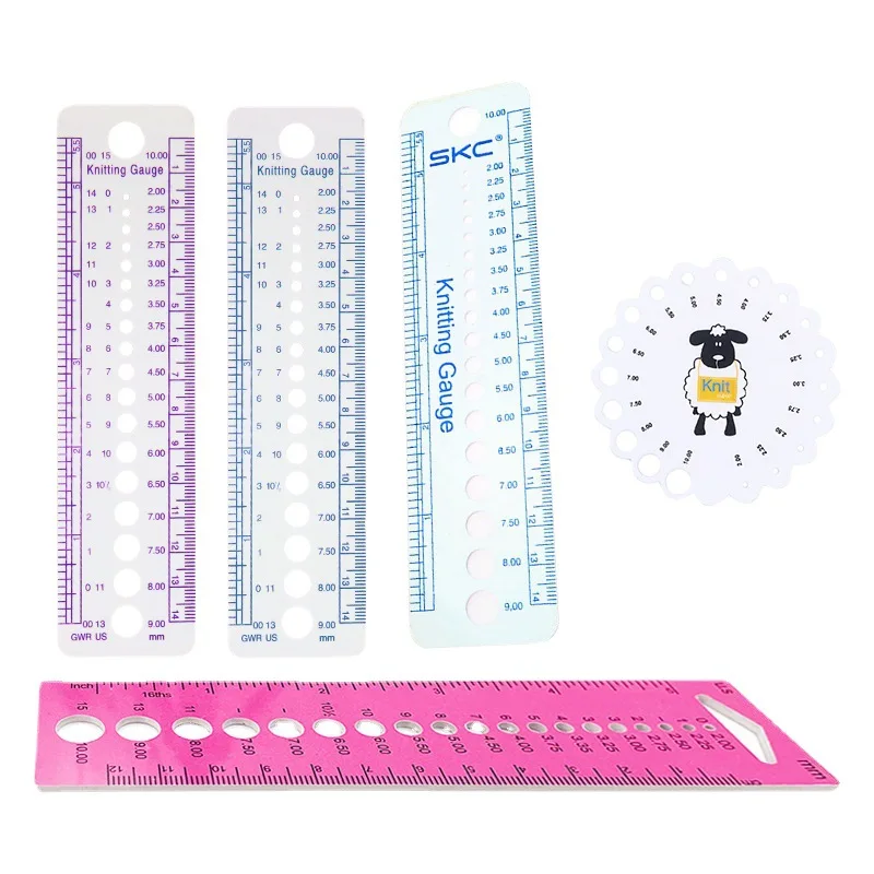 Multifunctional Knitting Needle Gauge Ruler Knitting Needle Measuring Tool