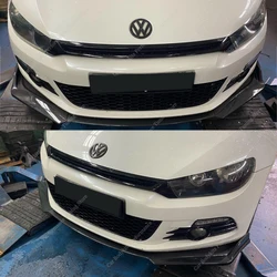 Gloss Black 3Pcs Front Bumper Lip Spoiler Splitter Diffuser Retroft For VW Scirocco MK3 TSI R-line 2008-2014 Pre-Lci Bodykits