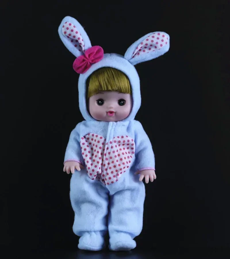 [Funny] Simulation 28cm Reborn Baby Dolls electronic music talking speak model Figures bunny suit clothes girl gift