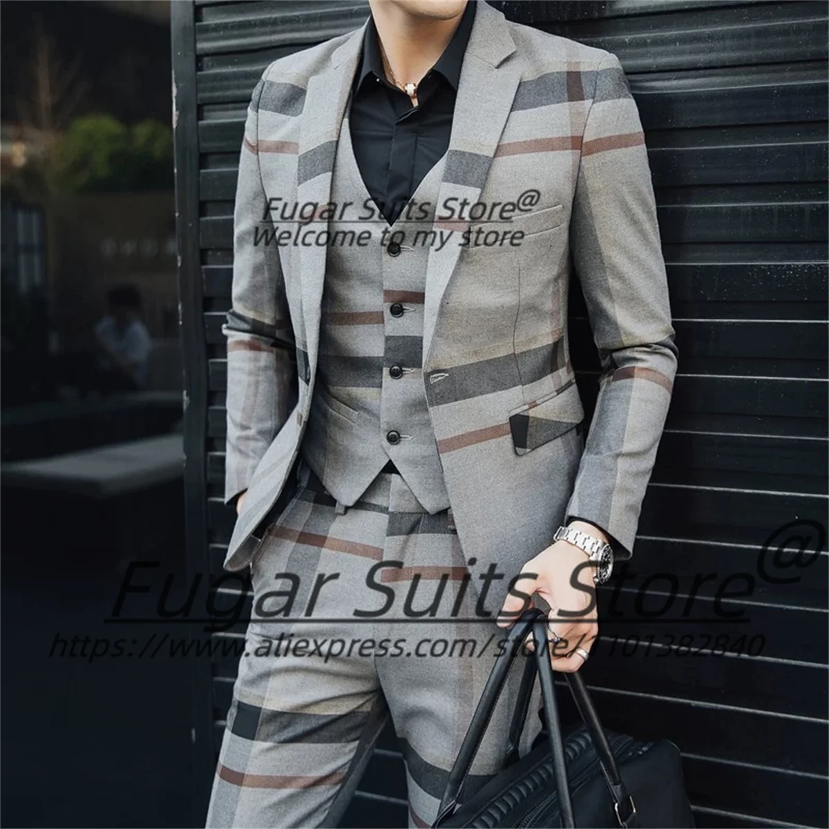 

Casual Dinner Prom Men Suits Customized Slim Fit Notched Lapel Man Formal Tuxedos 3Pcs Sets Office Work Male Blazers Ropa Hombre
